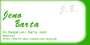jeno barta business card