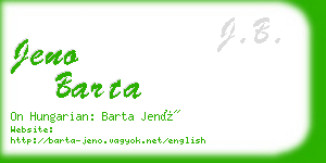 jeno barta business card